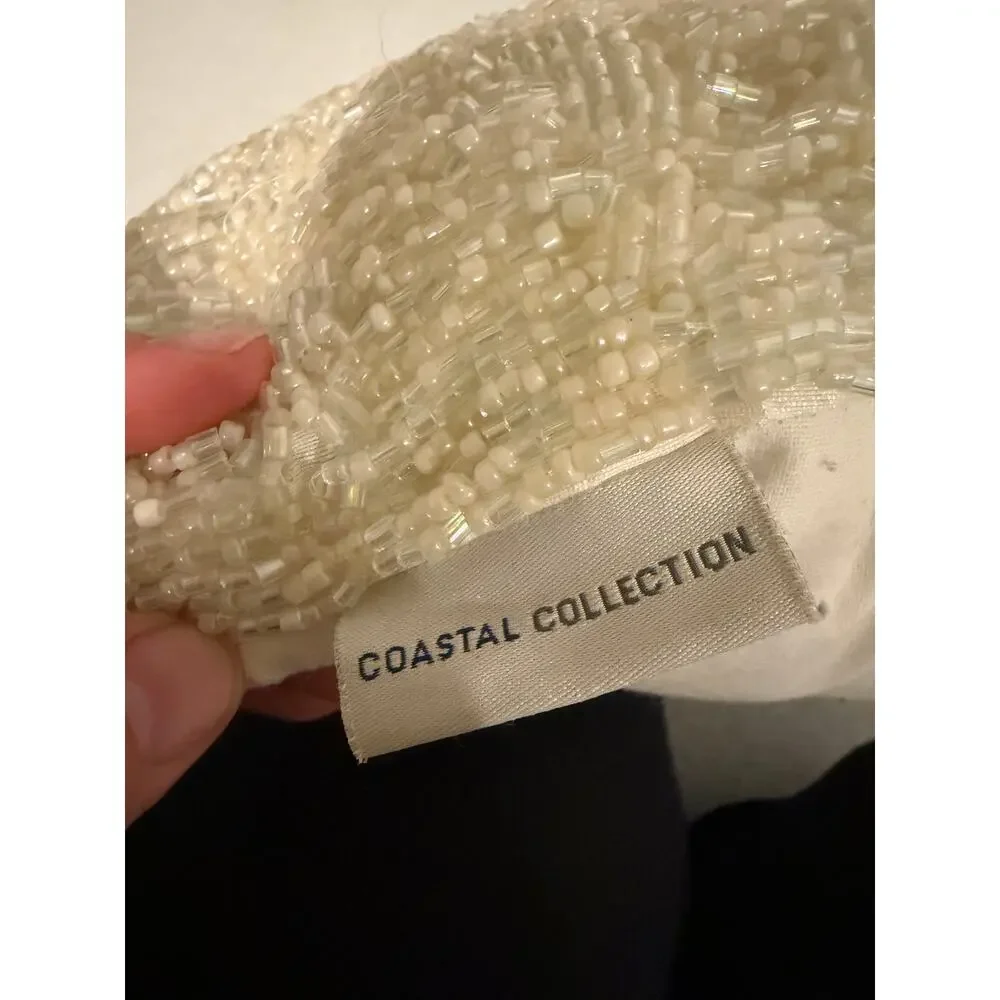 Jellyfish beaded coastal pillow decor